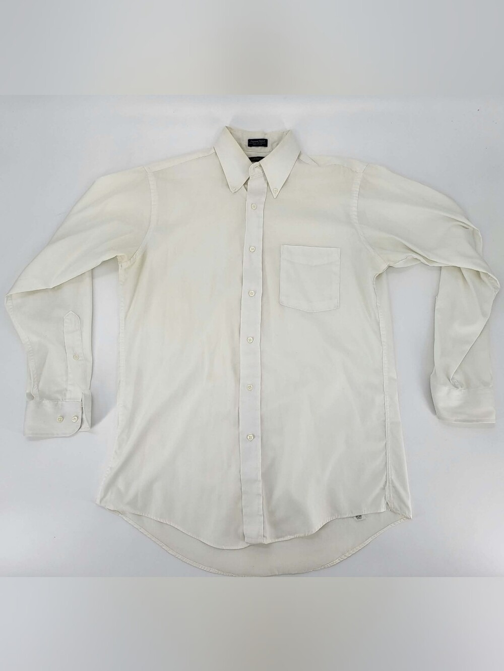 Towncraft Men's White Button-Down Dress Shirt with Chest Pocket